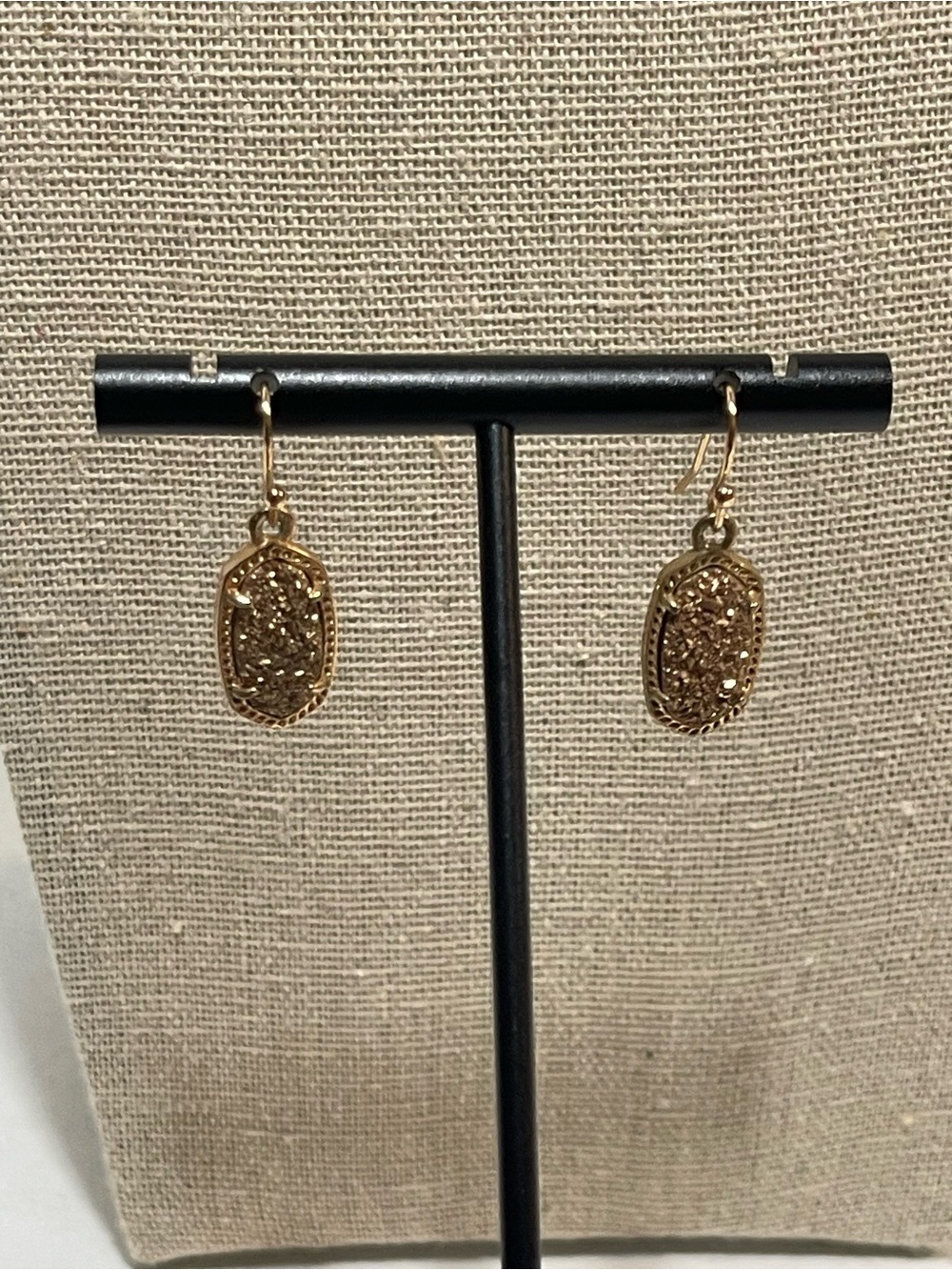 Kendra Scott Rose Gold Druzy Oval Drop Earrings - Picture 2 of 7
